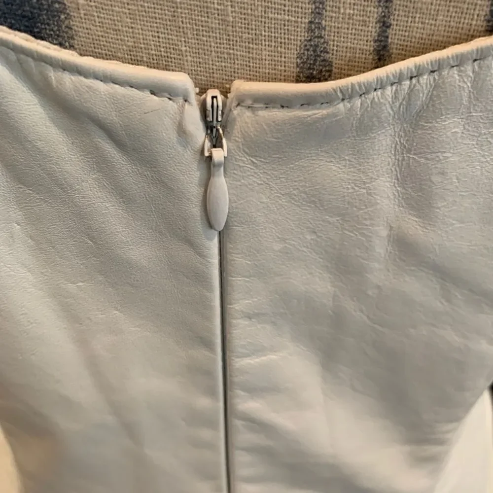 Dangerous Threads Women's 8 white leather with gold bead neck thin strap dress - Picture 6 of 16